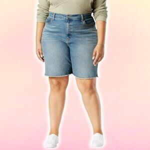 NWT Signature by Levi Strauss & Co Heritage High-Rise Bermuda Denim Short Sz 24